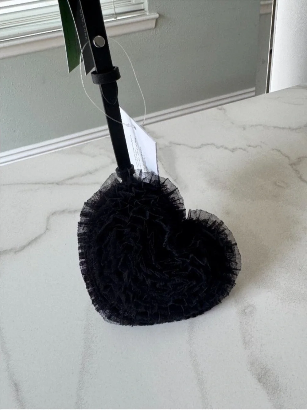 kate spade Black Heart Charm with Tulle Trim